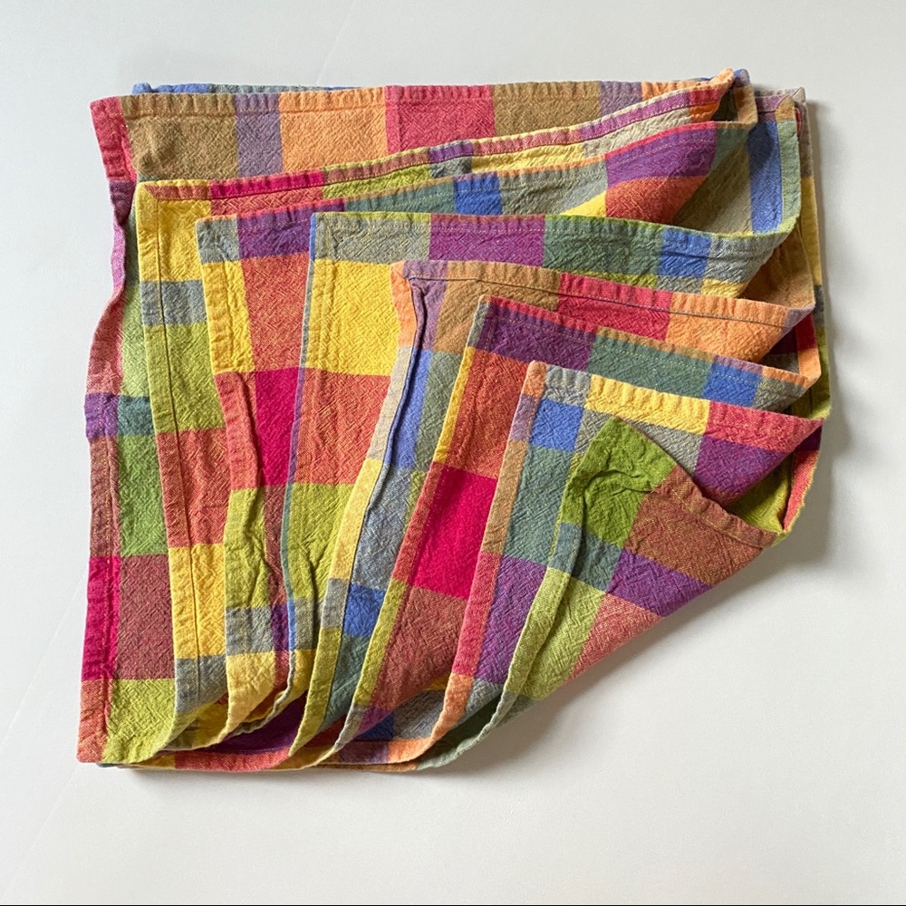 7 Vtg cloth linen placemats 15x15